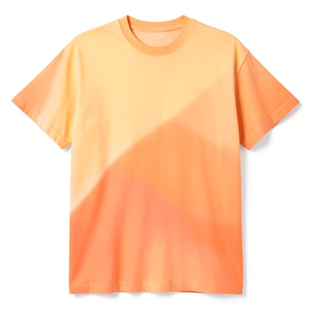 Oversized tour t-shirt with bold graphic in earthy tones, flat lay product photo